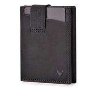 DONBOLSO Porte Carte 2 | Portefeuille Homme Cuir Mince sans Poche à Monnaie | Protection RFID | Jusqu'à 12 Cartes | Mini Porte Monnaie | Vintage Noir