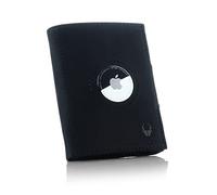 DONBOLSO Porte Carte Air Tag | Porte Monnaie pour Hommes avec Poche pour Airtag D'apple | Portefeuille Airtag en Cuir Véritable | Porte Monnaie Homme avec Poche à Monnaie | Vintage Noir.