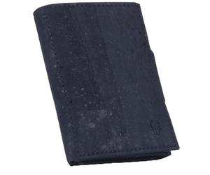 DONBOLSO Porte Carte en Cuir de Liège NextGen | Cuir Végétalien Portefeuille avec Protection RFID | Portefeuille Homme Cuir Mince sans Pochette à Monnaie | Etui Jusqu'à 11 Cartes | Liège Bleu