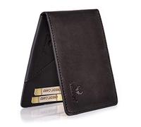 DONBOLSO Porte Carte Madrid | Petit Portefeuille Homme Cuir avec Protection RFID | Porte Monnaie Homme avec Pochettes à Monnaie | Portefeuille en Cuir Véritable pour Hommes | Vintage Noir