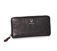 DONBOLSO Portefeuille Femme Lisbonne | Véritable Nappa Cuir Porte Monnaie Femme | XL Porte Carte Femme avec 13 Fentes pour Cartes et Protection RFID | Portefeuille Fermeture Eclair | Noir