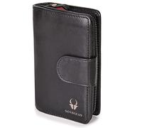 DONBOLSO Portefeuille Prague | Véritable Nappa Cuir pour Femmes | Portefeuille avec 10 Emplacements pour Cartes et Protection RFID | Noir