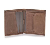 DONBOLSO Portefeuille Rome | Mini Portefeuille avec Protection RFID | Porte Carte Cuir Mince avec Pochette à Monnaie | Portefeuille Homme Cuir Veritable | Vintage Marron