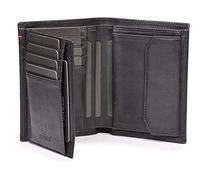 DONBOLSO Portefeuille Vienne | Grand Portefeuille Homme Cuir | Porte Carte Cuir avec Protection RFID | Nappa Noir