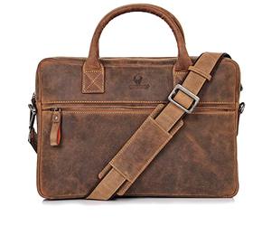 DONBOLSO Sac Porte Ordinateur Portable 13,3 Pouces Marseille | Sac à Bandoulière pour Ordinateur Portable | Saccoche Ordi Portable | Sac pour Hommes et Femmes | Vintage Marron