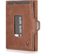 DONBOLSO Slim Wallet 9x7x1,5cm - Porte-monnaie en cuir avec poche pour la monnaie 5 compartiments pour cartes et poche pour billets - Sécurité RFID - Porte-monnaie