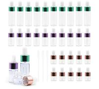 Dondeen Lot de 30 mini bouteilles à pipette - 3 volumes différents - En verre transparent - Avec pipettes - Rechargeable - Pour huile essentielle, huile parfumée