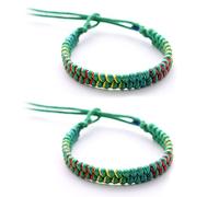 DonDon 2 braccialetti dell'amicizia colorati unisex - Vert Arc-en-ciel