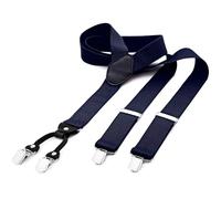 DonDon bretelles homme large 3,5 cm avec 4 clips bretelles homme travail extra fort, élastique et réglable en longueur