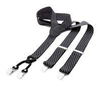 DonDon bretelles homme large 3,5 cm avec 4 clips bretelles homme travail extra fort, élastique et réglable en longueur