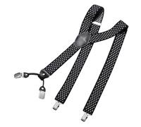 DonDon bretelles homme large 3,5 cm avec 4 clips bretelles homme travail extra fort, élastique et réglable en longueur