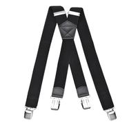 DonDon Bretelles Homme larges - Bretelles noires extra-fortes pour Pantalon de Travail, Costume Large - Clips mousqueton Robustes pour Pantalon en forme de Y ou de X