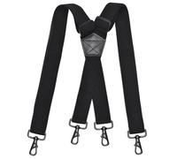 DonDon Bretelles Homme larges - Bretelles noires extra-fortes pour Pantalon de Travail, Costume Large - Clips mousqueton Robustes pour Pantalon en forme de Y ou de X