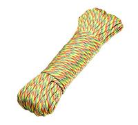 DonDon Corde Paracorde 30 Mètres Ruban de Tissu Lacet de Nylon Bracelet de Survie à Fabriquer et pour Activités de Camping en Extérieur 4 mm - 7 brins Arc-en-Ciel