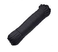 DonDon Corde Paracorde 30 Mètres Ruban de Tissu Lacet de Nylon Bracelet de Survie à Fabriquer et pour Activités de Camping en Extérieur 4 mm - 7 brins Noir