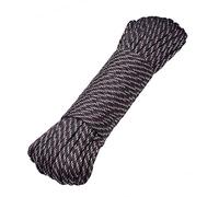 DonDon Corde Paracorde 30 Mètres Ruban de Tissu Lacet de Nylon Bracelet de Survie à Fabriquer et pour Activités de Camping en Extérieur 4 mm - 7 brins Noir-Rouge-Gris