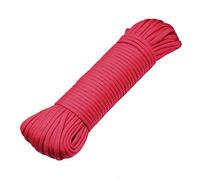 DonDon Corde Paracorde 30 Mètres Ruban de Tissu Lacet de Nylon Bracelet de Survie à Fabriquer et pour Activités de Camping en Extérieur 4 mm - 7 brins Rouge Clair