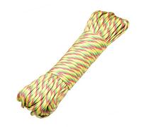 DonDon Corde Paracorde 30 Mètres Ruban de Tissu Lacet de Nylon Bracelet de Survie à Fabriquer et pour Activités de Camping en Extérieur 4 mm - 7 brins Jaune-Rouge-Vert