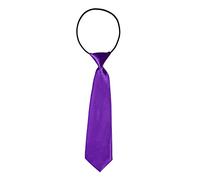 DonDon Cravate enfant brillante effet soie - 7,0 cm épaisseur - avec élastique- lilas