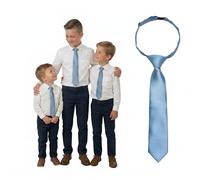 DonDon Cravate enfant garçonbleu clair pré-nouée et réglable avec clip 3 longueurs tout-petits, enfants et adolescents - pour les mariages, les baptêmes, la rentrée scolaire et les communions