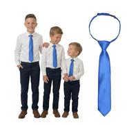 DonDon Cravate enfant garçonbleu pré-nouée et réglable avec clip 3 longueurs tout-petits, enfants et adolescents - pour les mariages, les baptêmes, la rentrée scolaire et les communions