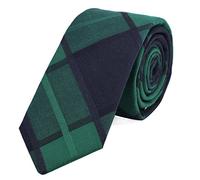DonDon cravate homme cravate carreaux cravate écossaise pour hommes coton 6 cm - vert bleu