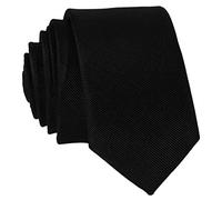DonDon Cravate Homme étroit 5 cm fait à la main mat ou brillant noire