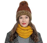 DonDon Écharpe femme hiver Écharpe tube snood Écharpe en laine Tour de Cou Cache cou - Jaune