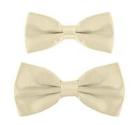 DonDon Ensemble de nœuds papillon père-fils en look partenaire, déjà attaché et ajustable - Beige