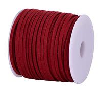 DonDon Fil de Verlours 3 mm Rouleau de 30 ou 90 mètres DIY - Bordeaux Rouge