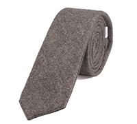 DonDon Fine cravate de coton pour hommes 6 cm - marron clair Taille unique