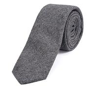 DonDon Fine cravate de coton pour hommes 6 cm - motif de chevrons marron beige Taille unique