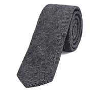 DonDon Fine cravate de coton pour hommes 6 cm - motif de chevrons noir gris Taille unique