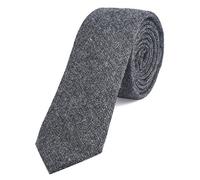 DonDon Fine cravate de coton pour hommes 6 cm - noir gris Taille unique