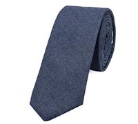 DonDon Fine cravate pour hommes 6 cm look Jeans coton - bleu Taille unique