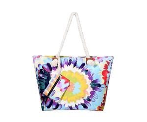 DonDon Grand sac de plage hydrofuge avec fermeture à glissière Sac shopping à bandoulière Aquarelle Life