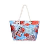 DonDon Grand sac de plage hydrofuge avec fermeture à glissière Sac shopping à bandoulière Retro Chic