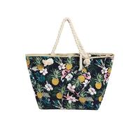 DonDon Grand Sac de Plage imperméable avec Fermeture à glissière Sac Shopping à bandoulière Fleurs et Ananas