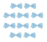 DonDon Lot de 10 Noeud papillon pour homme 12 x 6 cm avec crochet déjà lié et réglable, Bleu Clair, Taille unique