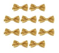 DonDon Lot de 10 Noeud papillon pour homme 12 x 6 cm avec crochet déjà lié et réglable, Or, Taille unique