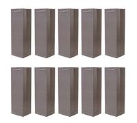 DonDon - Lot de 10 pochettes cadeaux sacs de bouteilles gris pour vin et champagne 36x12x10 cm