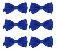 DonDon Lot de 6 Noeud papillon pour homme 12 x 6 cm avec crochet déjà lié et réglable