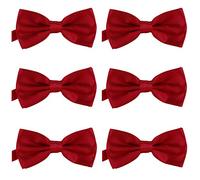 DonDon Lot de 6 Noeud papillon pour homme 12 x 6 cm avec crochet déjà lié et réglable