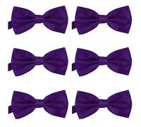 DonDon Lot de 6 Noeud papillon pour homme 12 x 6 cm avec crochet déjà lié et réglable