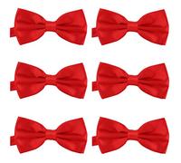 DonDon Lot de 6 Noeud papillon pour homme 12 x 6 cm avec crochet déjà lié et réglable