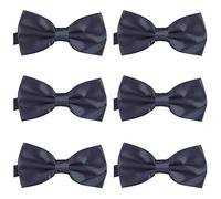 DonDon Lot de 6 Noeud papillon pour homme 12 x 6 cm avec crochet déjà lié et réglable