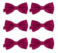 DonDon Lot de 6 Noeud papillon pour homme 12 x 6 cm avec crochet déjà lié et réglable Baie