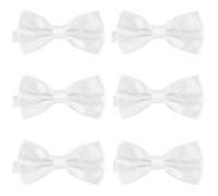 DonDon Lot de 6 Noeud papillon pour homme 12 x 6 cm avec crochet déjà lié et réglable Blanc