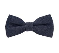 DonDon Noeud papillon dans le design des jeans en coton pour homme 12 x 6 cm avec crochet déjà lié et réglable bleu foncé