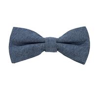 DonDon Noeud papillon dans le design des jeans en coton pour homme 12 x 6 cm avec crochet déjà lié et réglable bleu